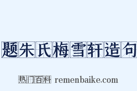 题朱氏梅雪轩造句是什么意思的图片